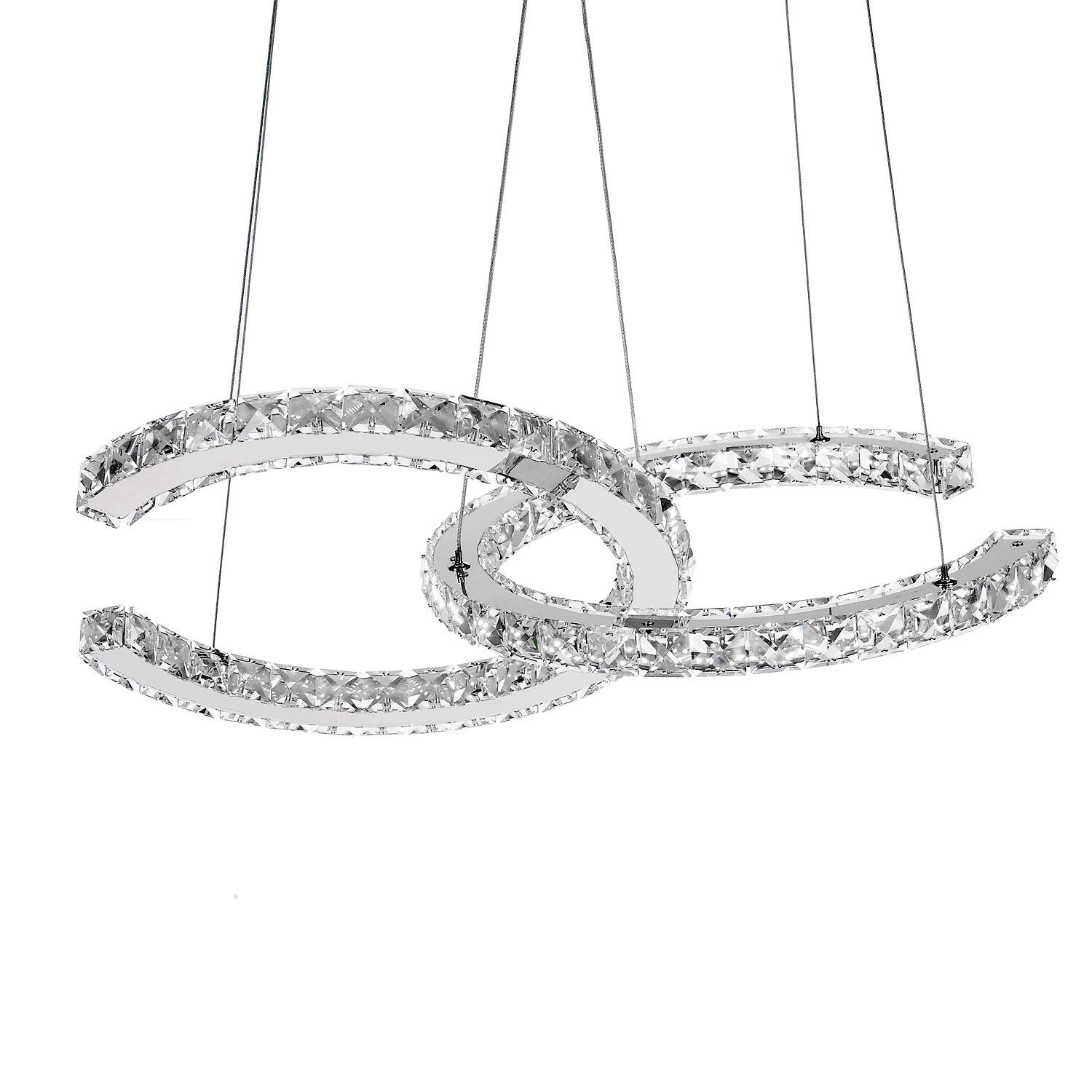 Dearlan Modern Crystal 2 C Rings Chandeliers Dia 15 74 Dearlan Modern Crystal 2 C Rings Chandeliers Dia 15 74 Ceiling Lighting Fixture Chandelier Living Room Hotel Hallway Foyer Entry Bed